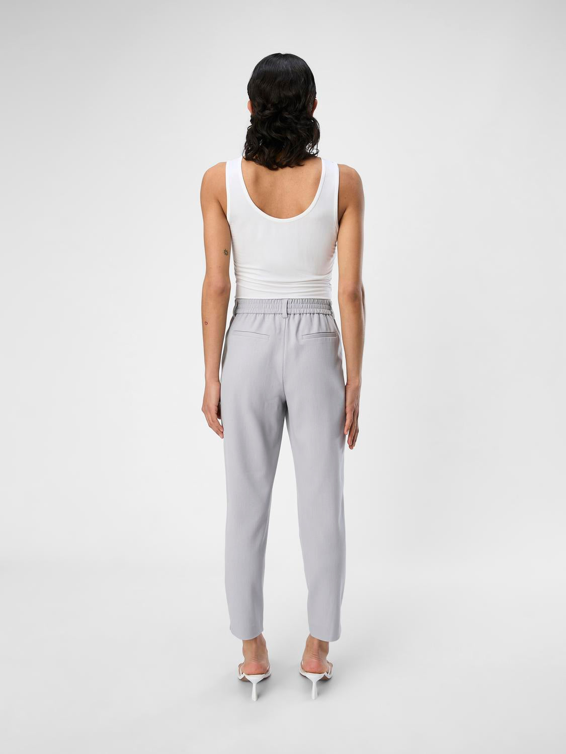 Lisa Slim Pant - Light Grey Melange