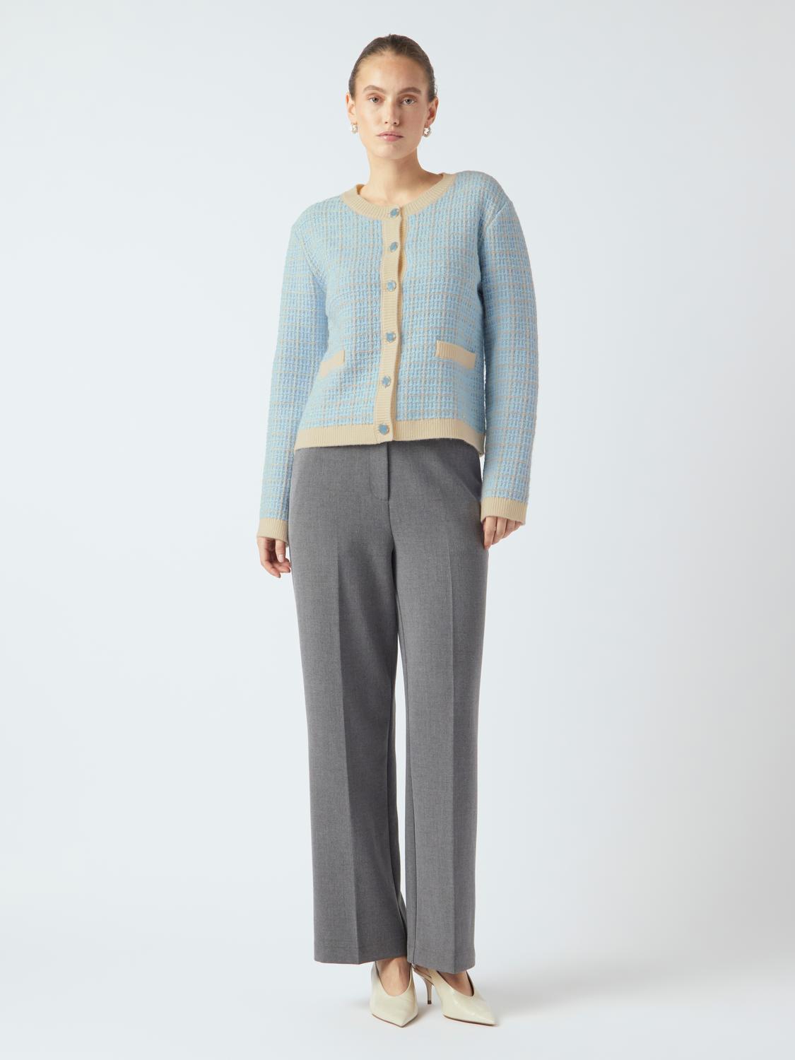 Livia LS Short Knit Cardigan - Clear sky