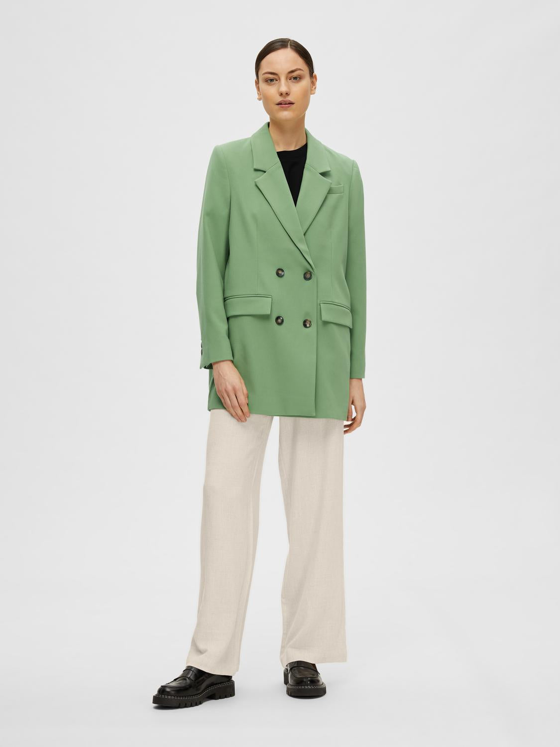 Slfviva-gulia hw long linen pant