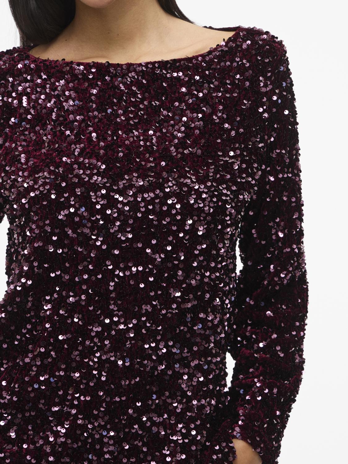 Vifaith Boat Neck L/s Sequin Top/2
