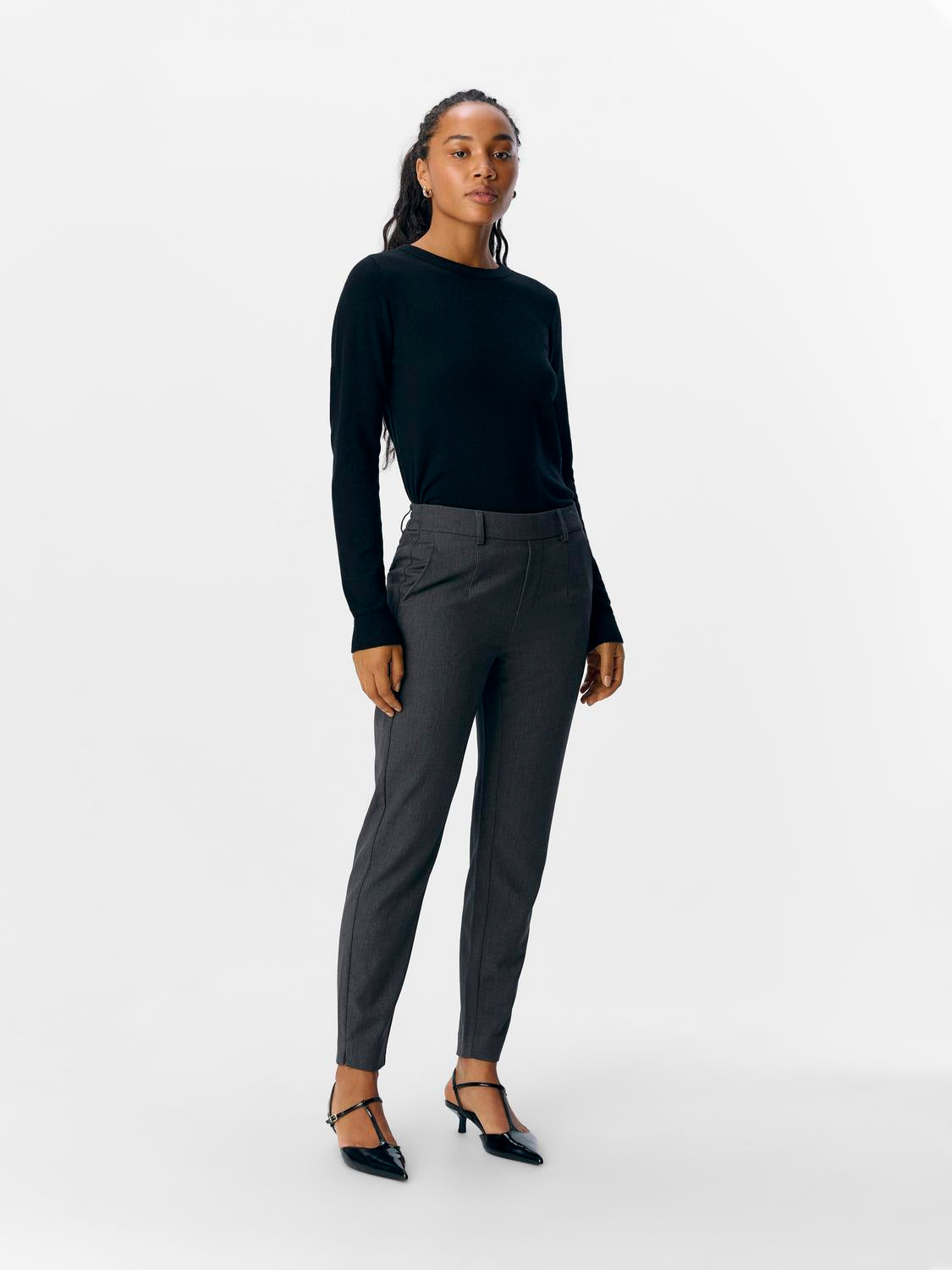 Lisa Slim Pant - Medium Grey Melange