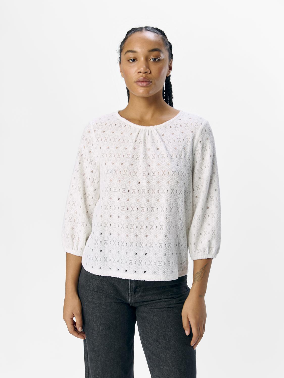 Laila 3/4 RE Top - Hvit