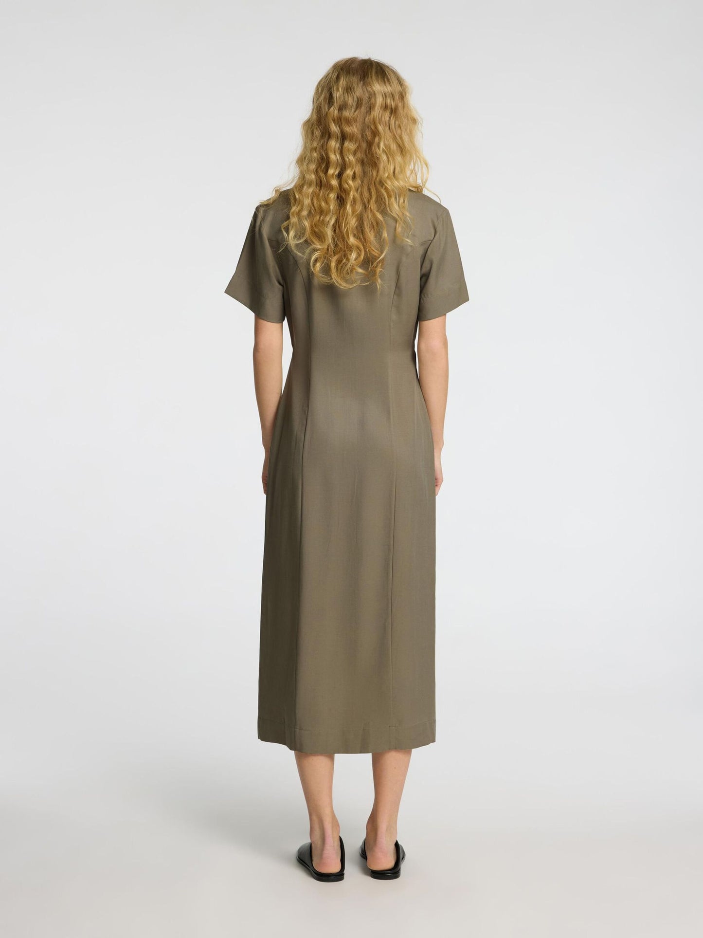 Natuk ss buttoned ankle dress
