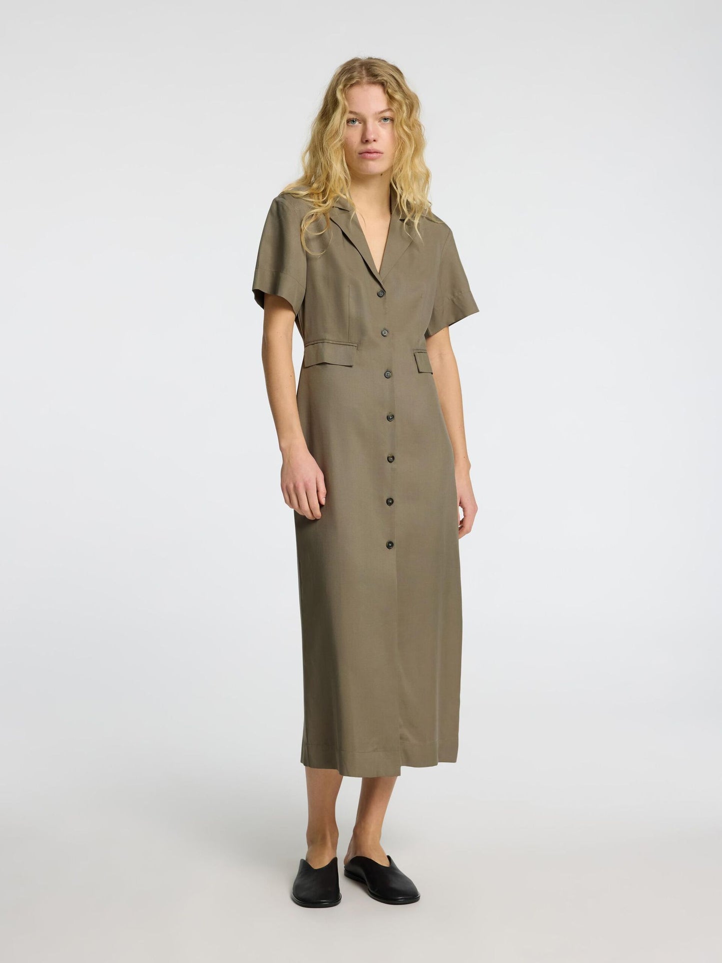 Natuk ss buttoned ankle dress