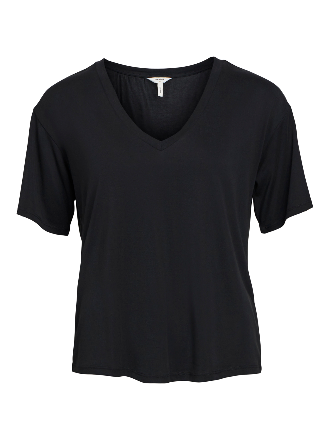 Annie RE S/S V-neck top - Svart