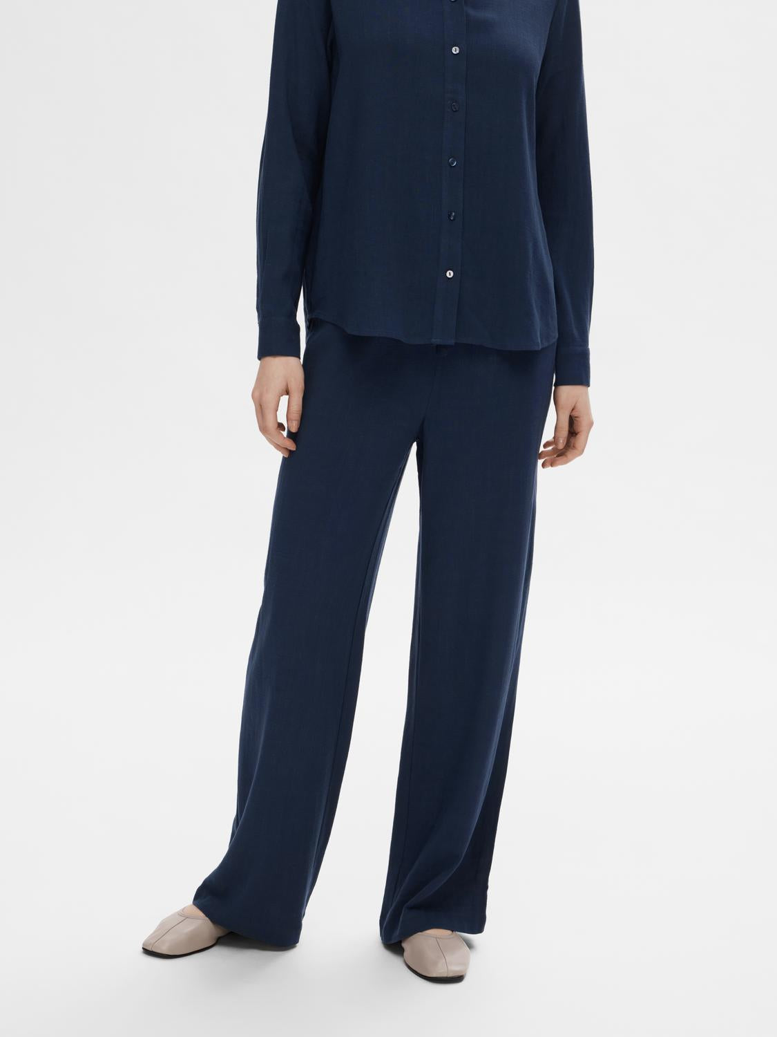 Slfviva-gulia hw long linen pant