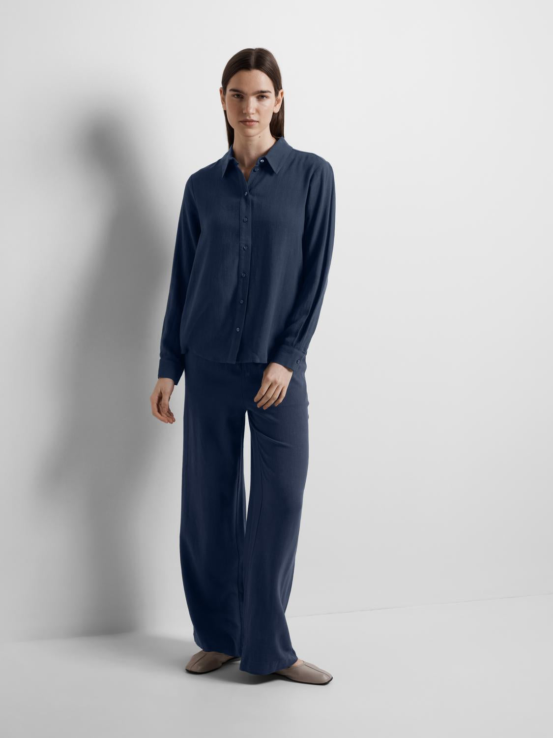 Slfviva-gulia hw long linen pant