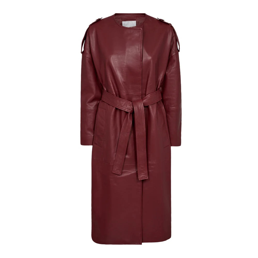 Phoebe Leather Wrap Trench