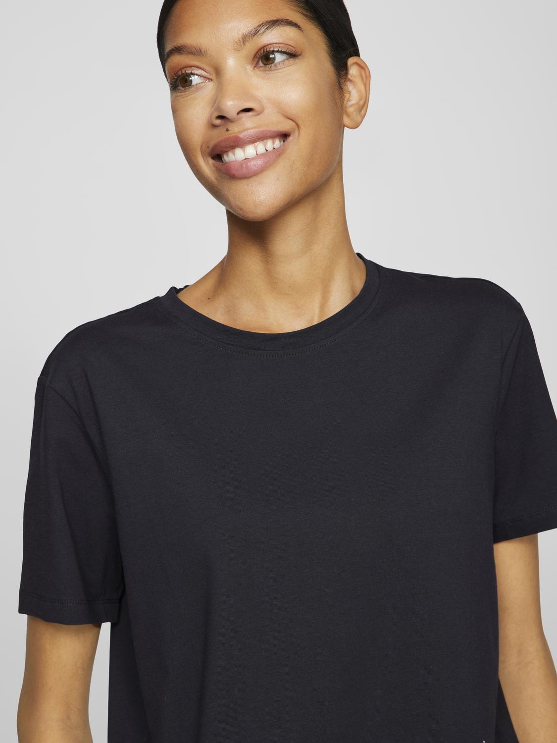 Nora T-skjorte med rund hals - Black Beauty