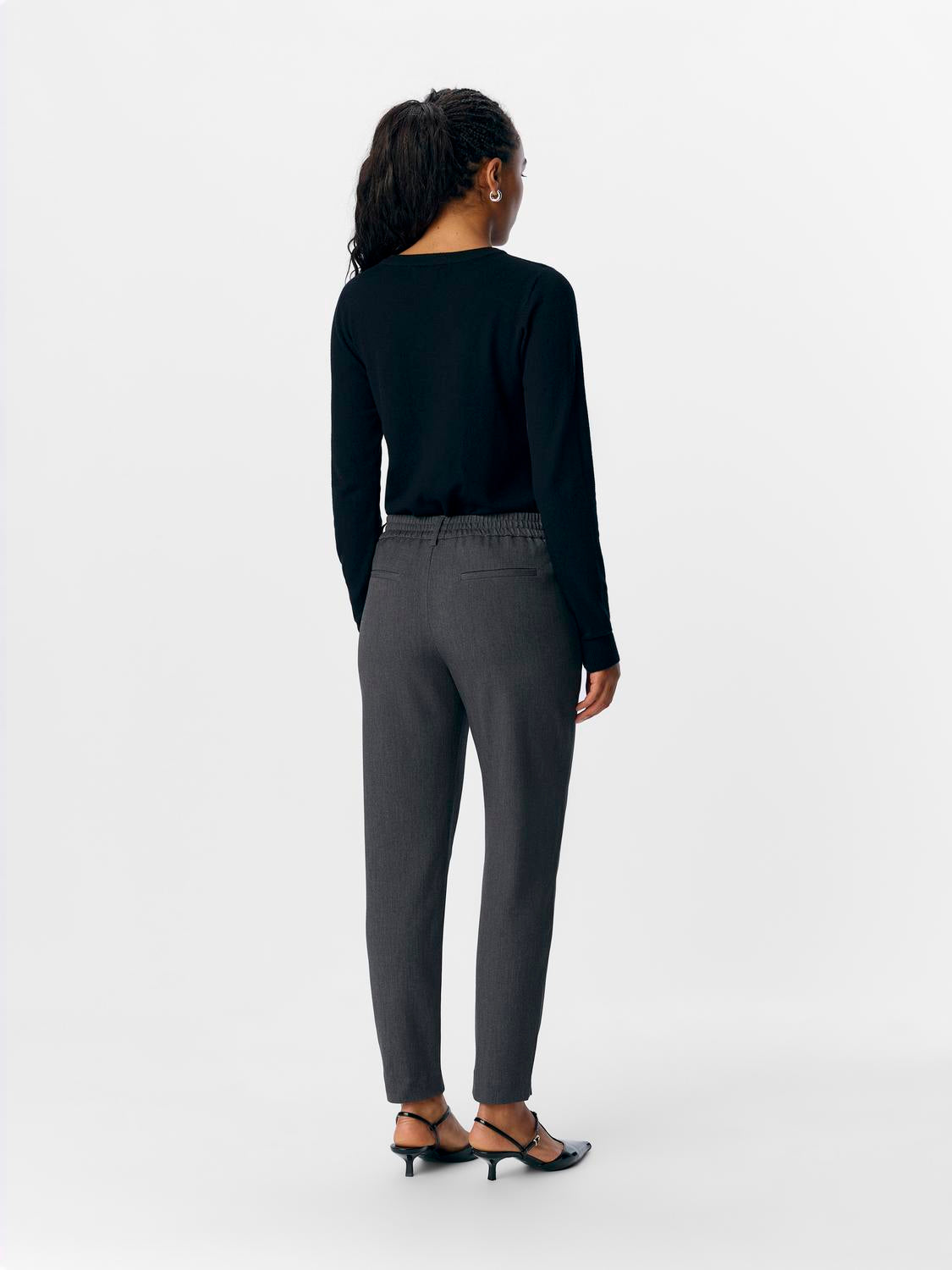 Lisa Slim Pant - Medium Grey Melange