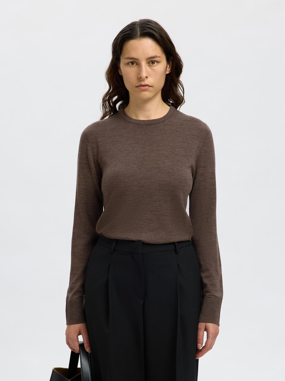 SLFTHEA LS KNIT MERINO O-NECK