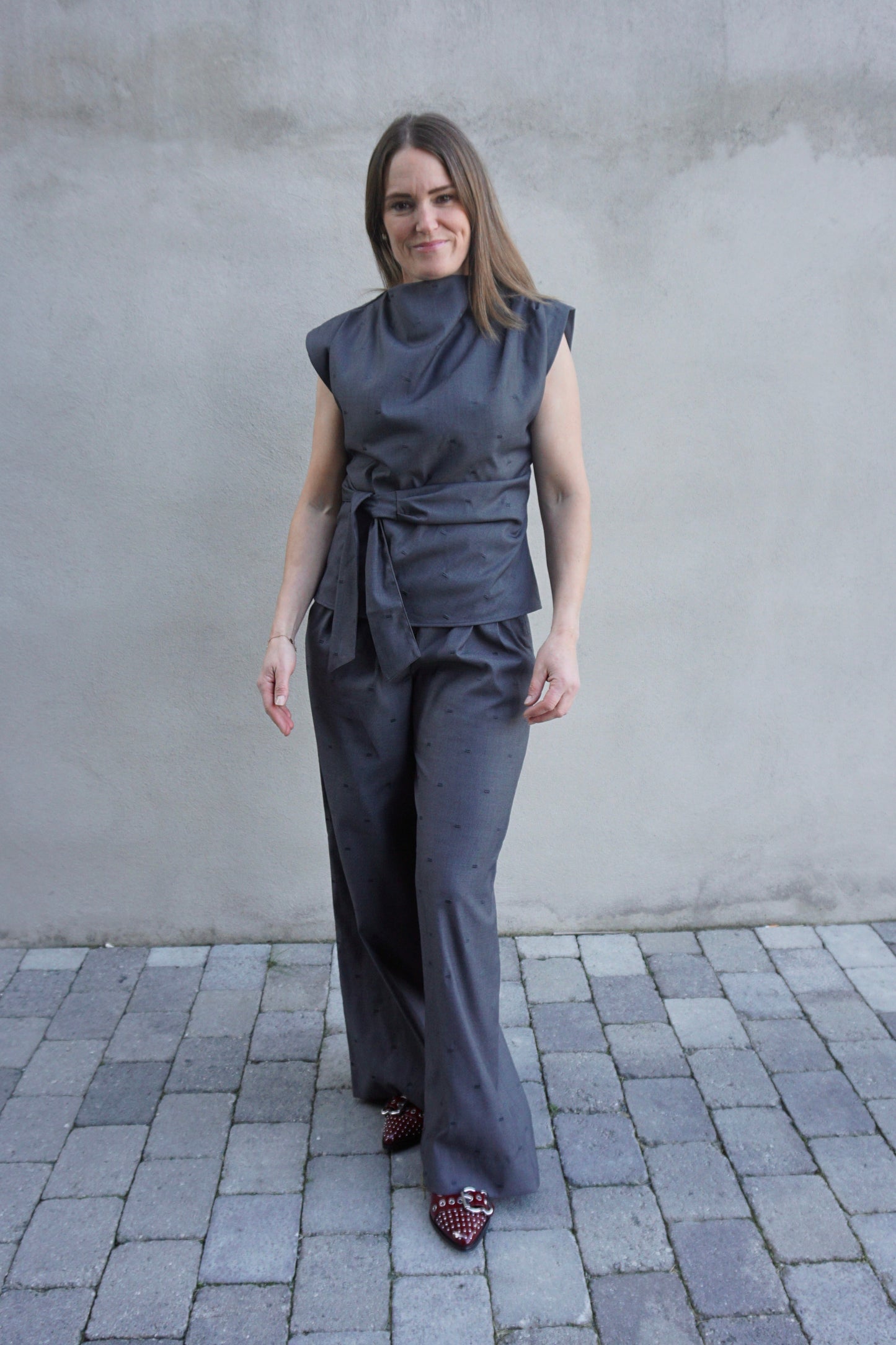 SagaCC Pleat top mid grey