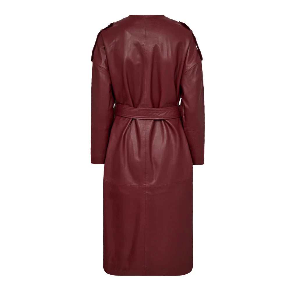Phoebe Leather Wrap Trench