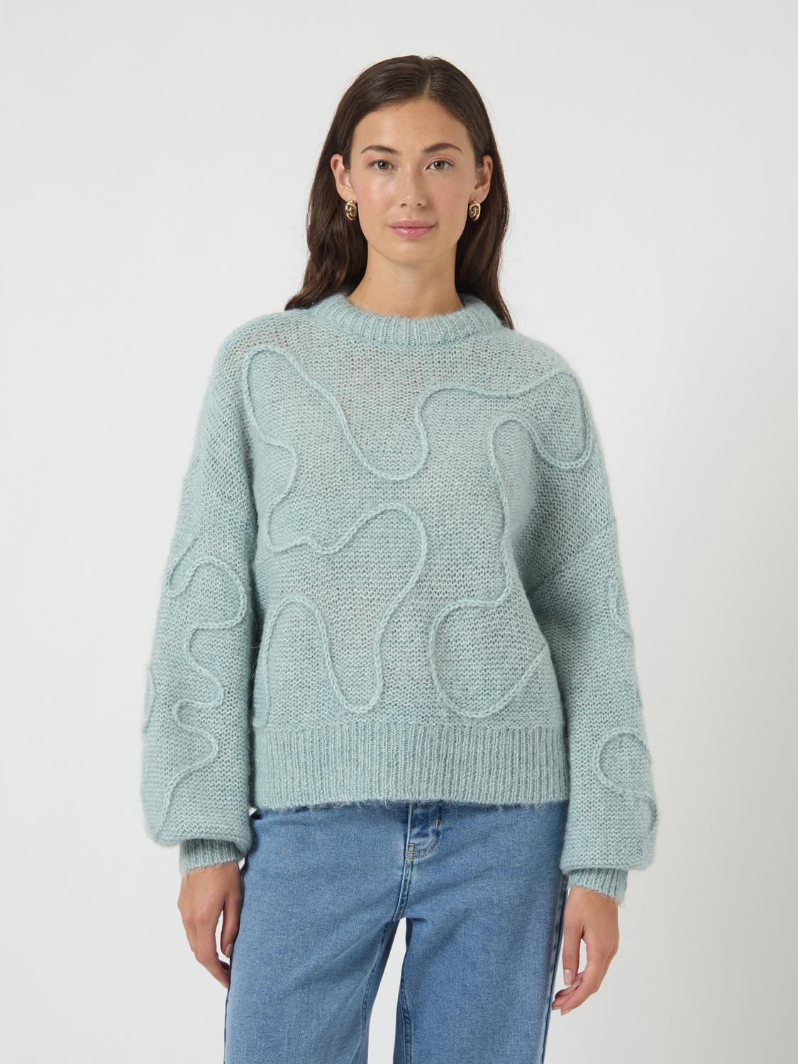Yasbrida Ls Wool Blend Knit Pullover