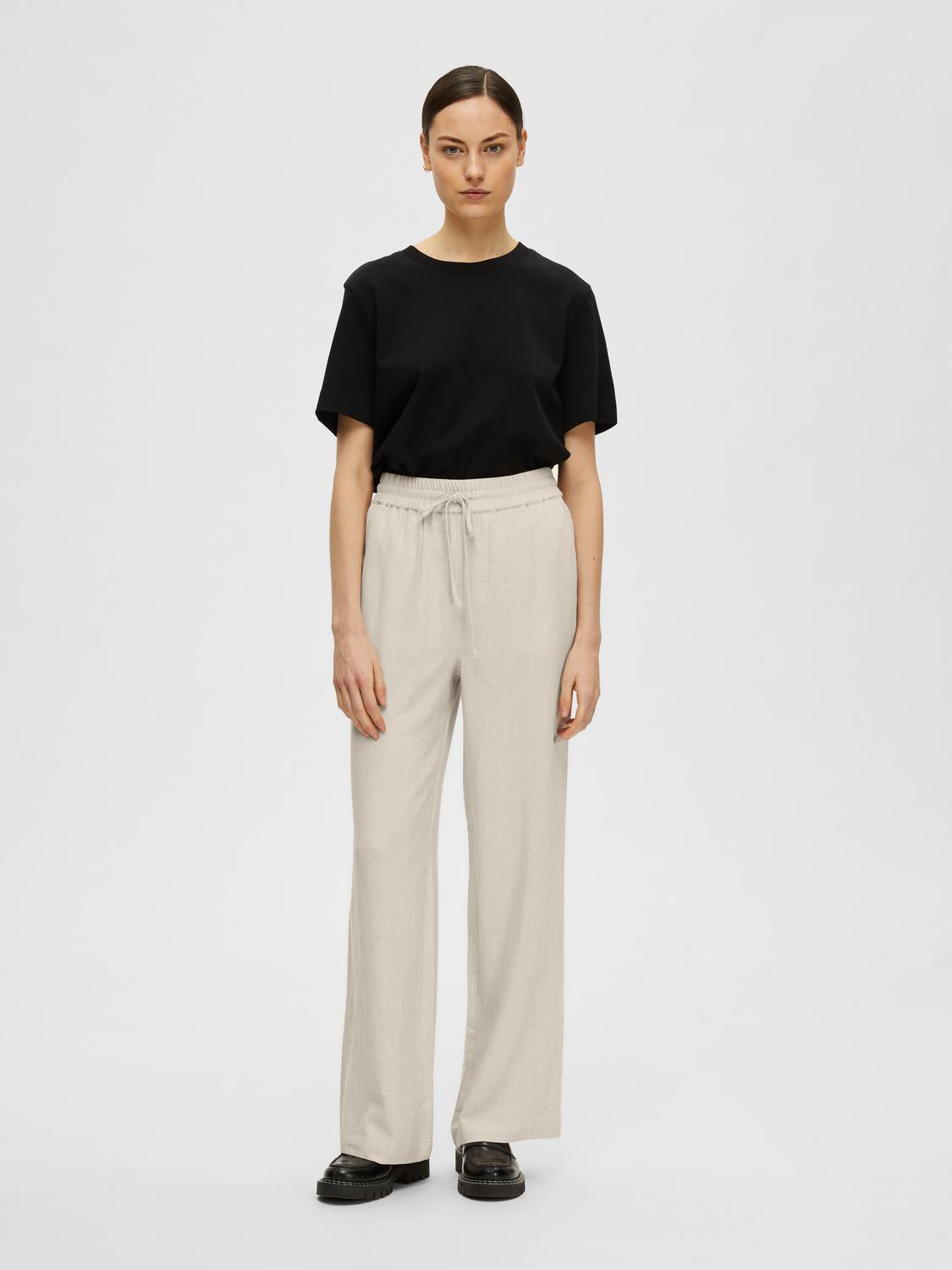 Slfviva-gulia hw long linen pant