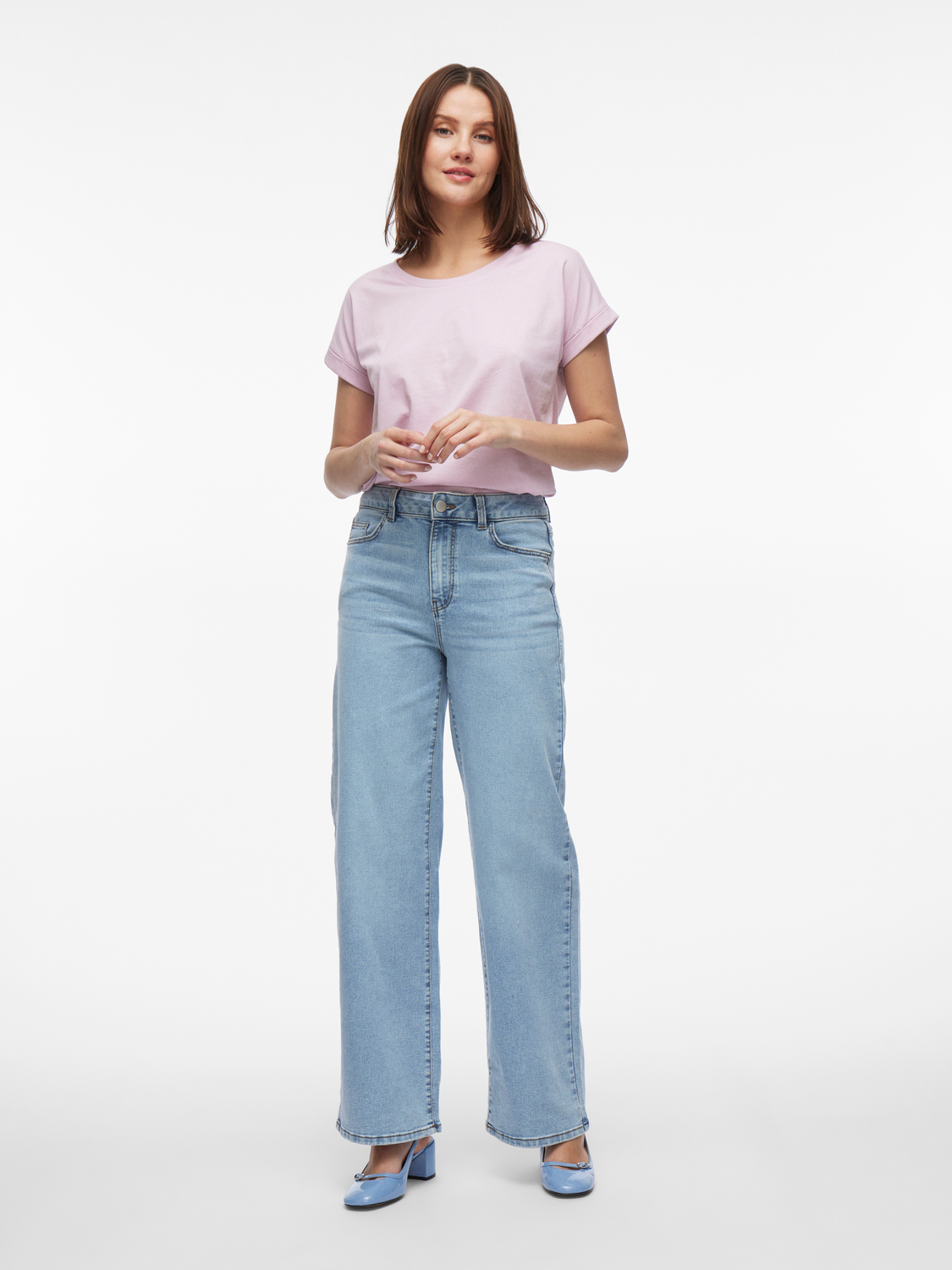 Emma HW wide jeans - Light Blue Denim
