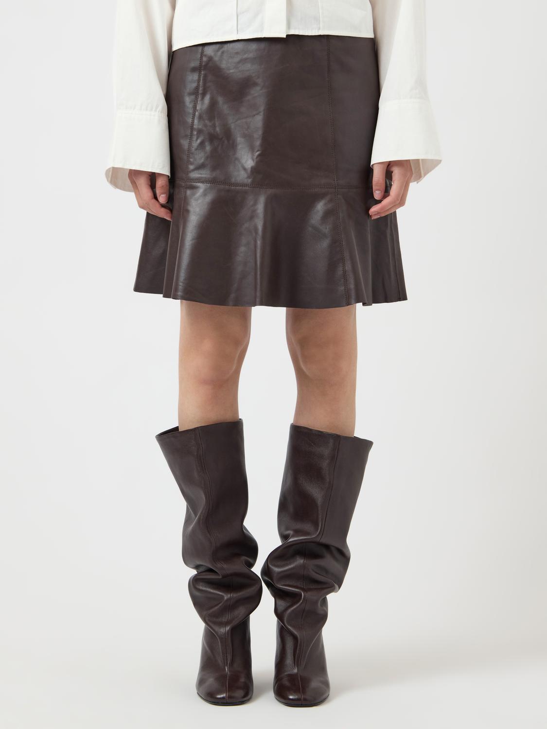 Yascolly Mw Naplon Leather Skirt Noos