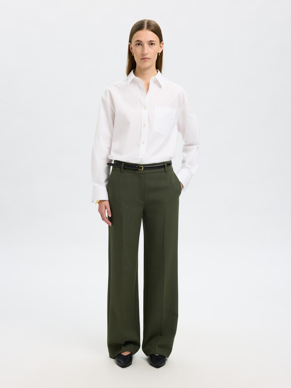 Slfrita Mw Wide Pant Mel Noos