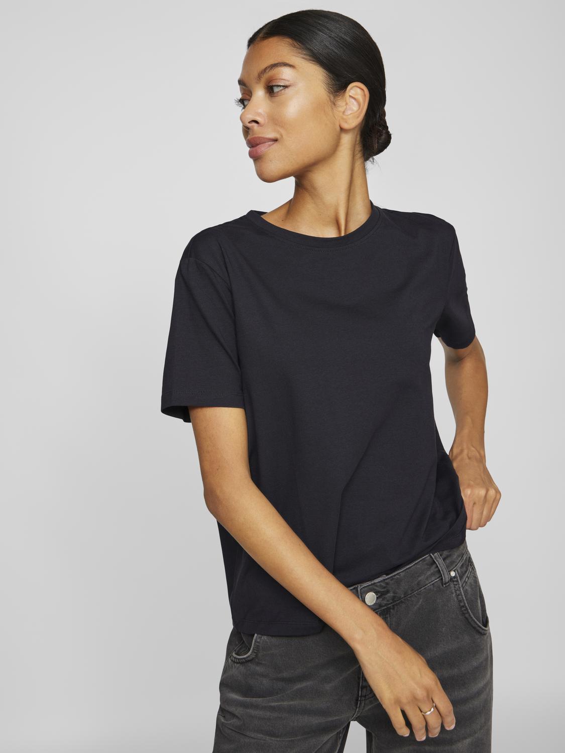 Nora T-skjorte med rund hals - Black Beauty