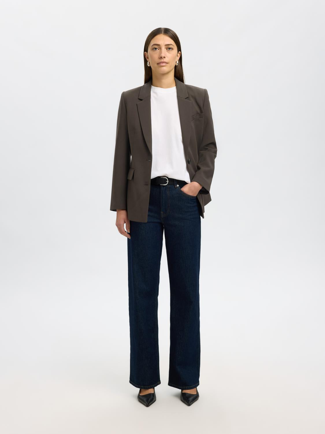 Slfrita Ls Classic Blazer Mel Noos