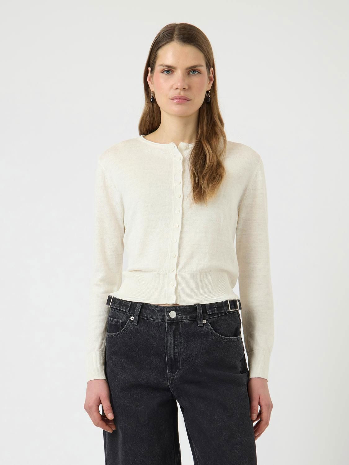Yaslinnea Ls Knit Linen Cardigan