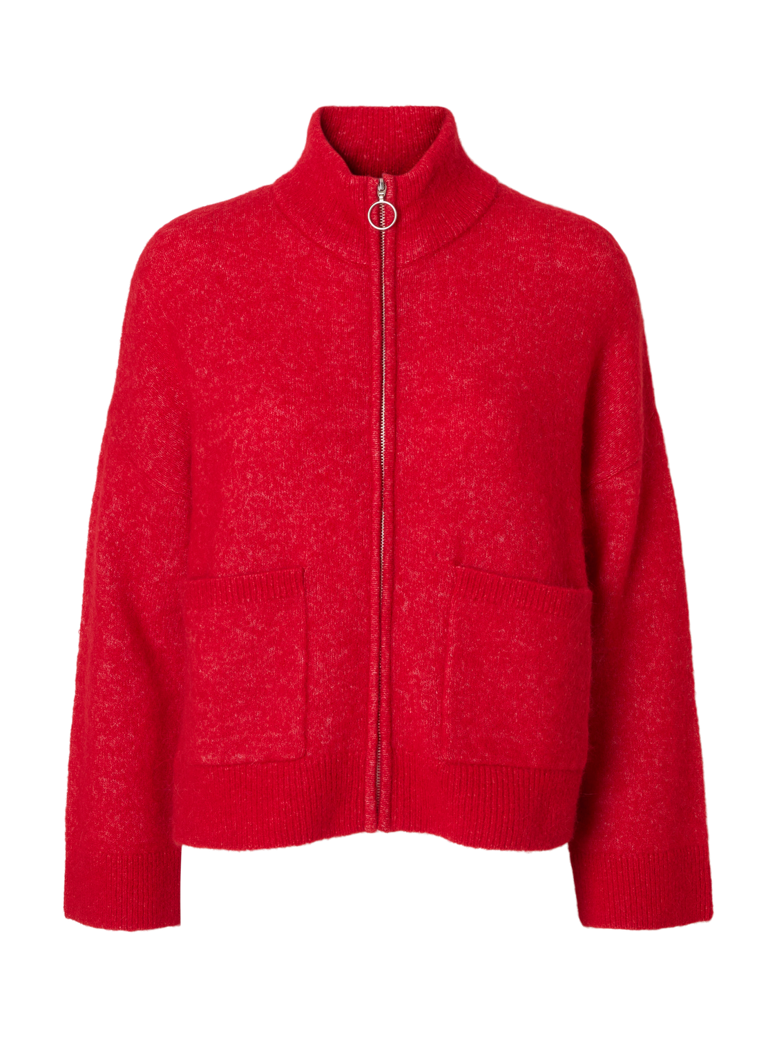 Slfsia ls knit zipper cardigan