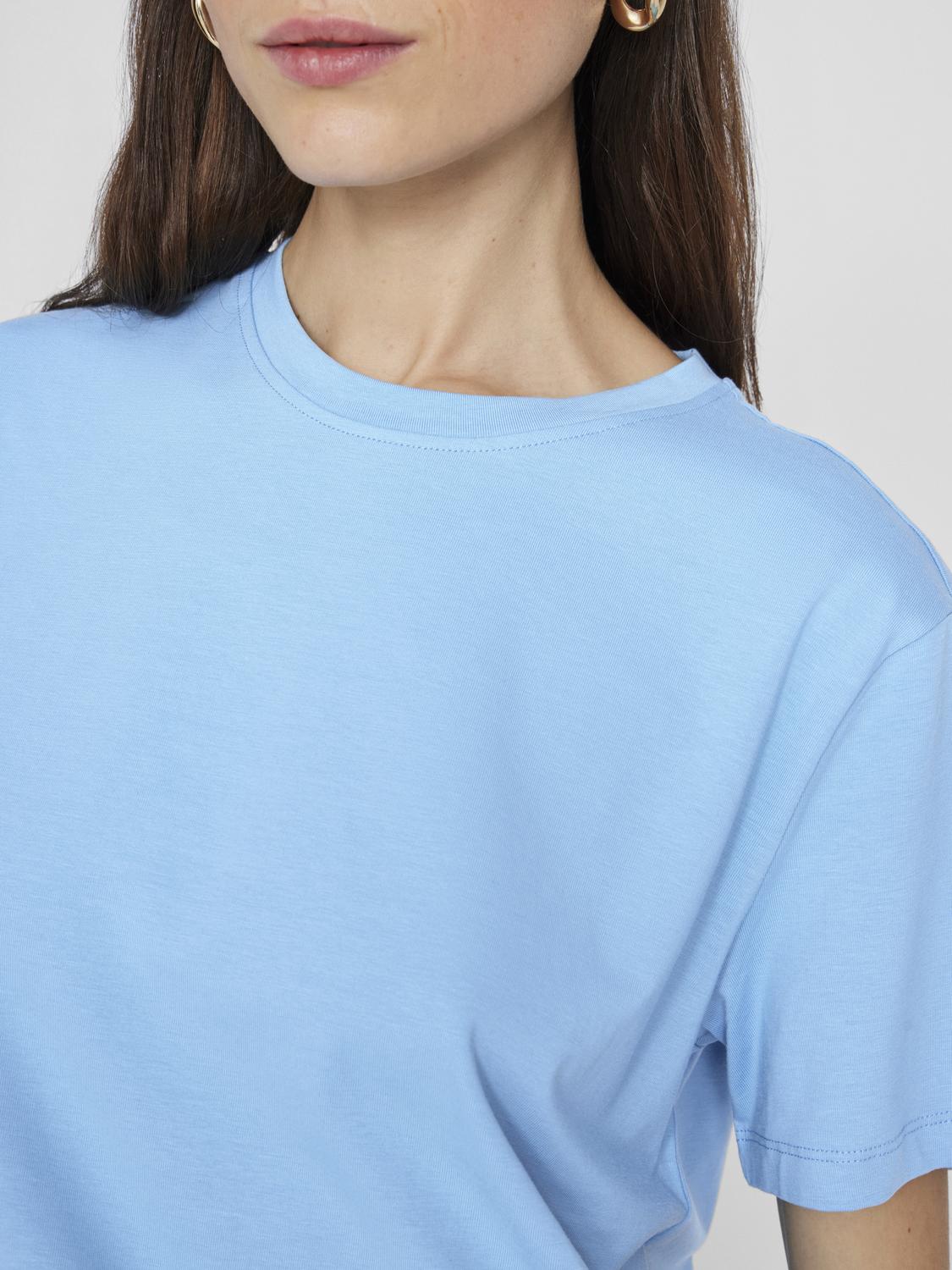 Nora T-skjorte med rund hals - Blissful Blue