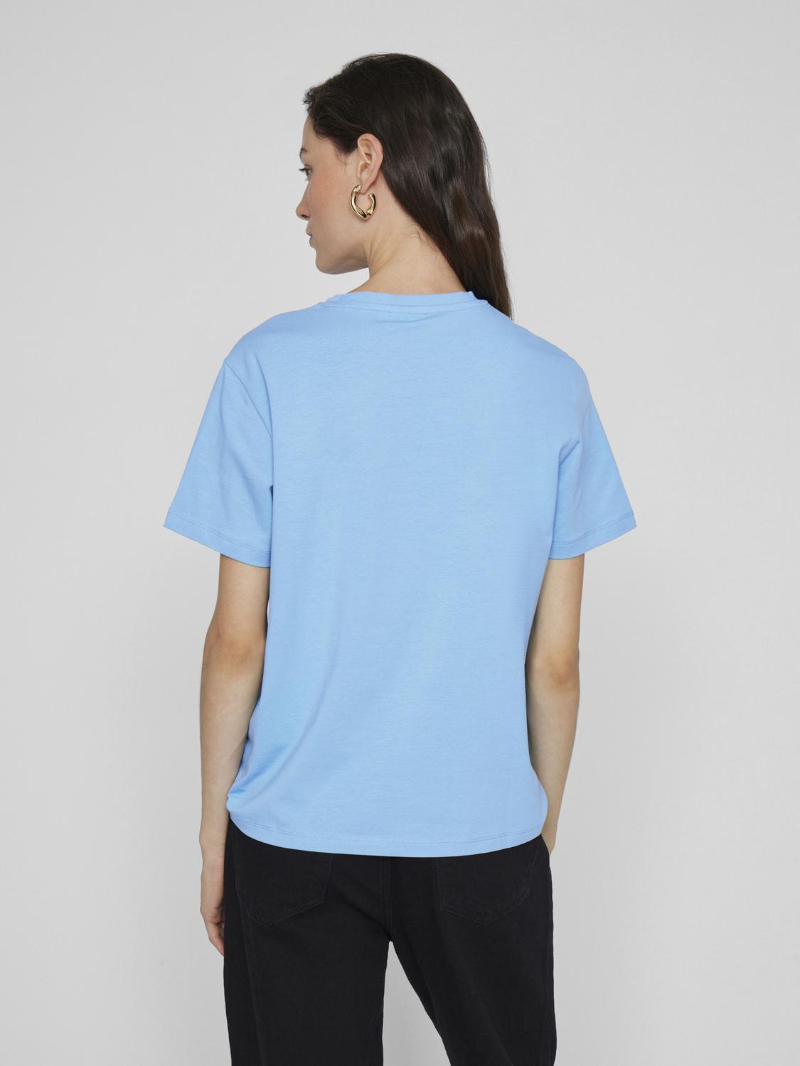 Nora T-skjorte med rund hals - Blissful Blue