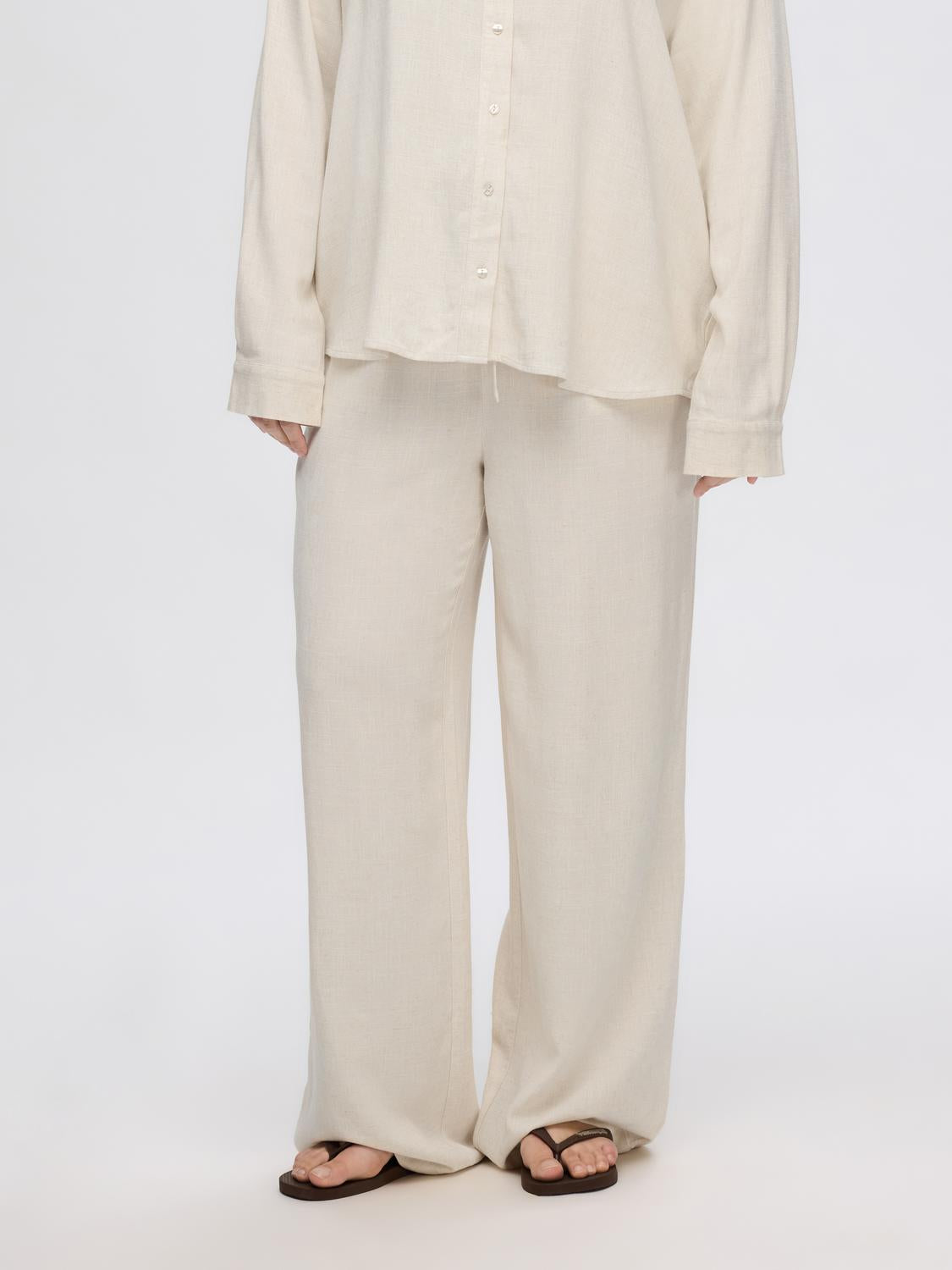 Slfviva-gulia hw long linen pant