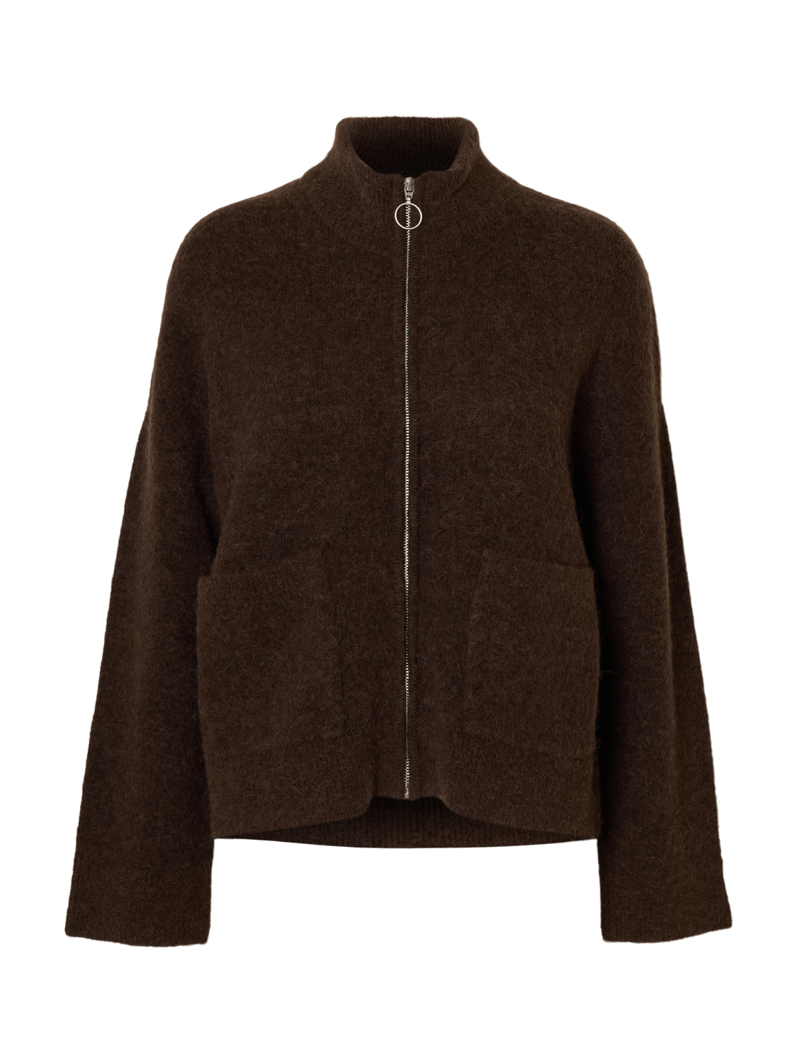 Slfsia ls knit zipper cardigan