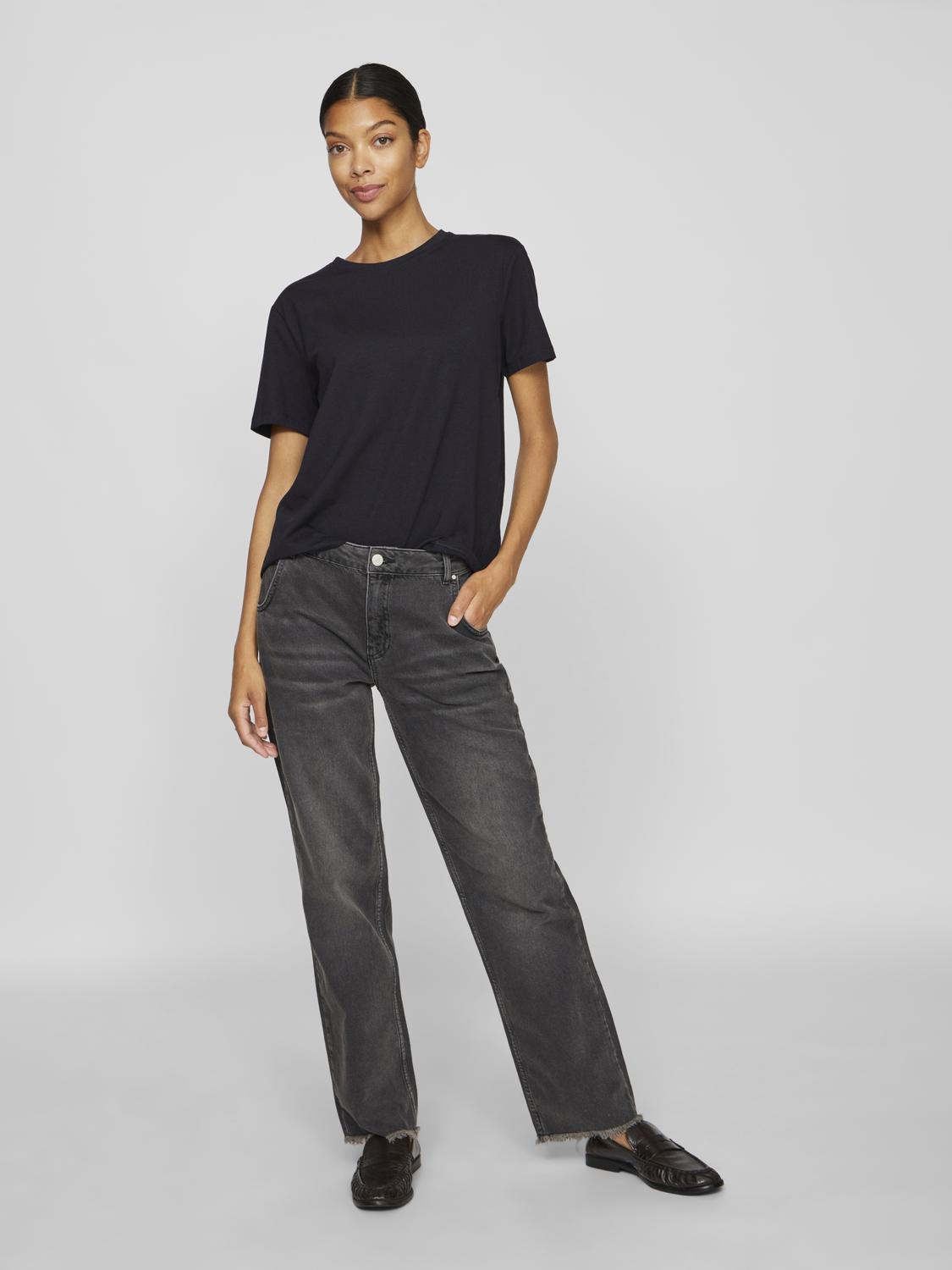 Nora T-skjorte med rund hals - Black Beauty