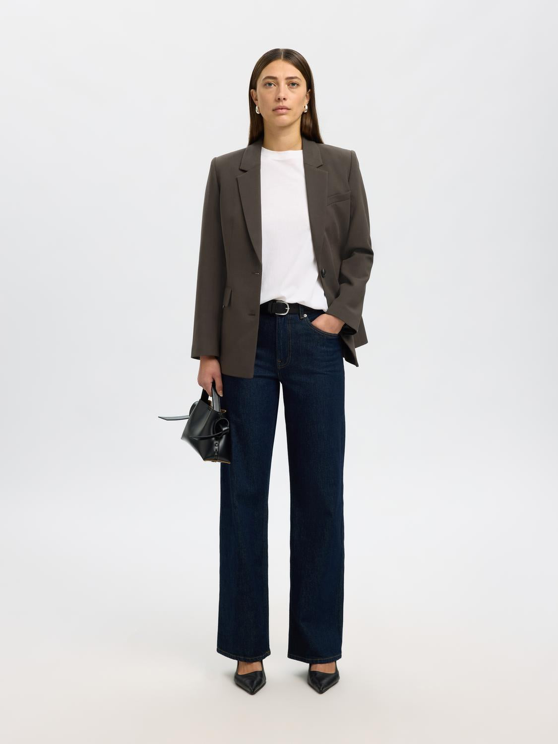 Slfrita Ls Classic Blazer Mel Noos