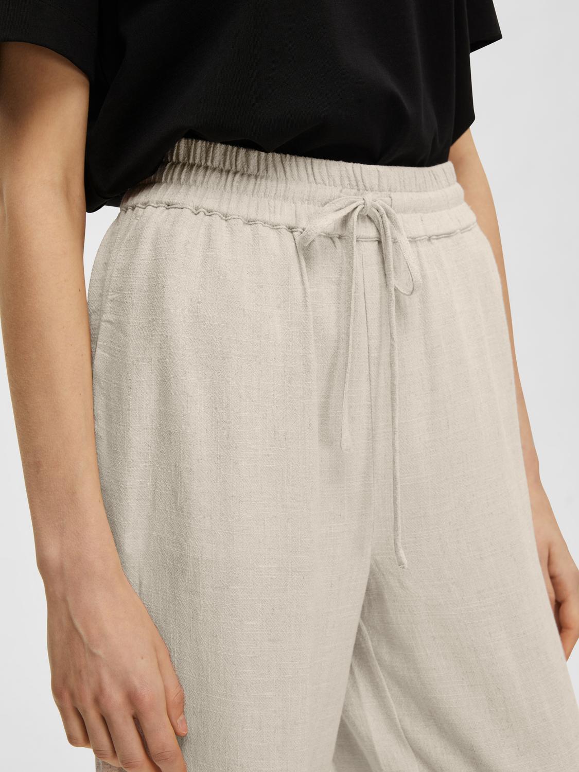 Slfviva-gulia hw long linen pant