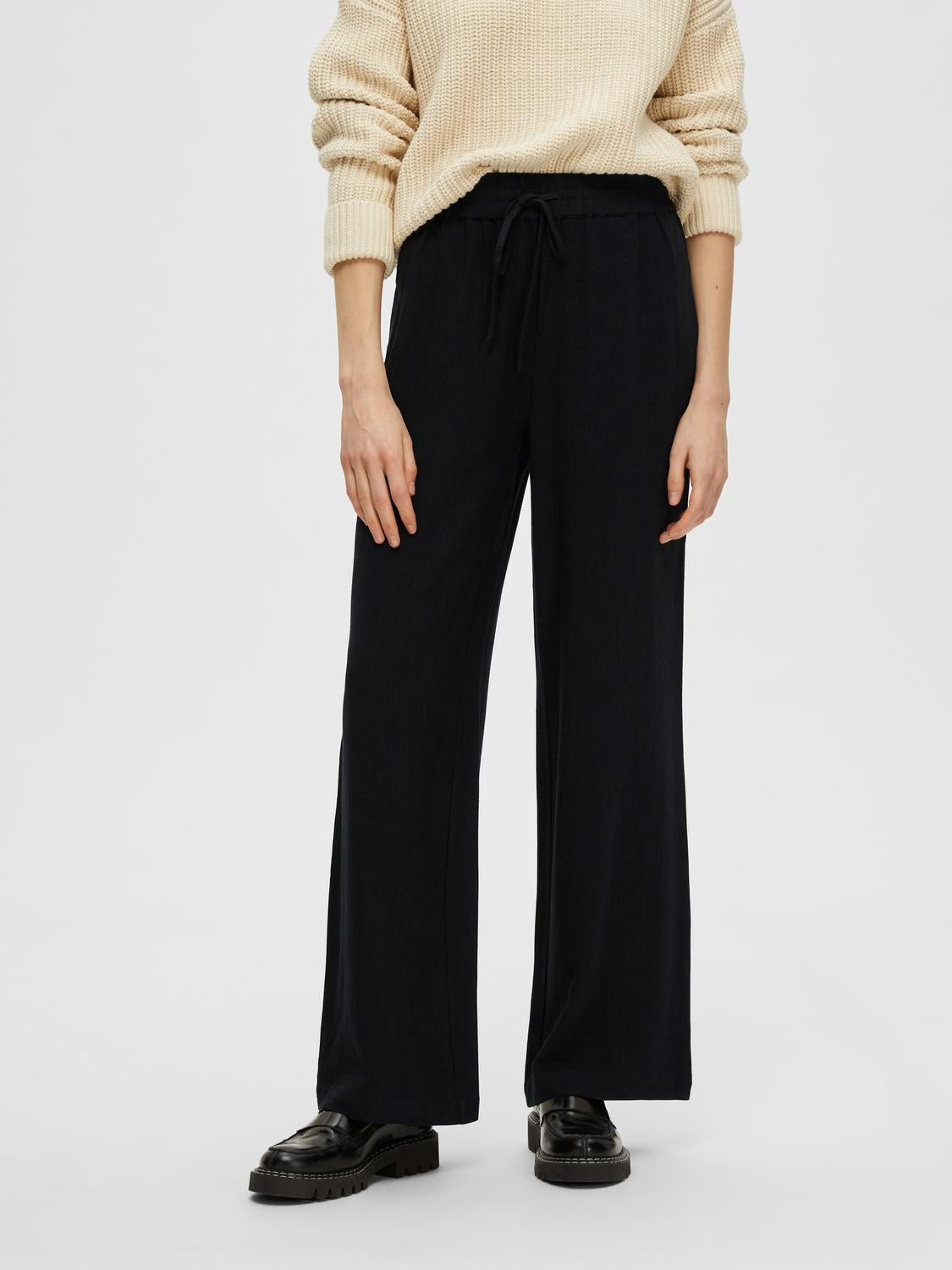 Slfviva-gulia hw long linen pant