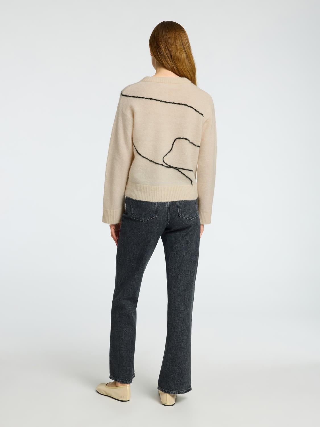 Sia Ras LS Knit Artwork O-neck
