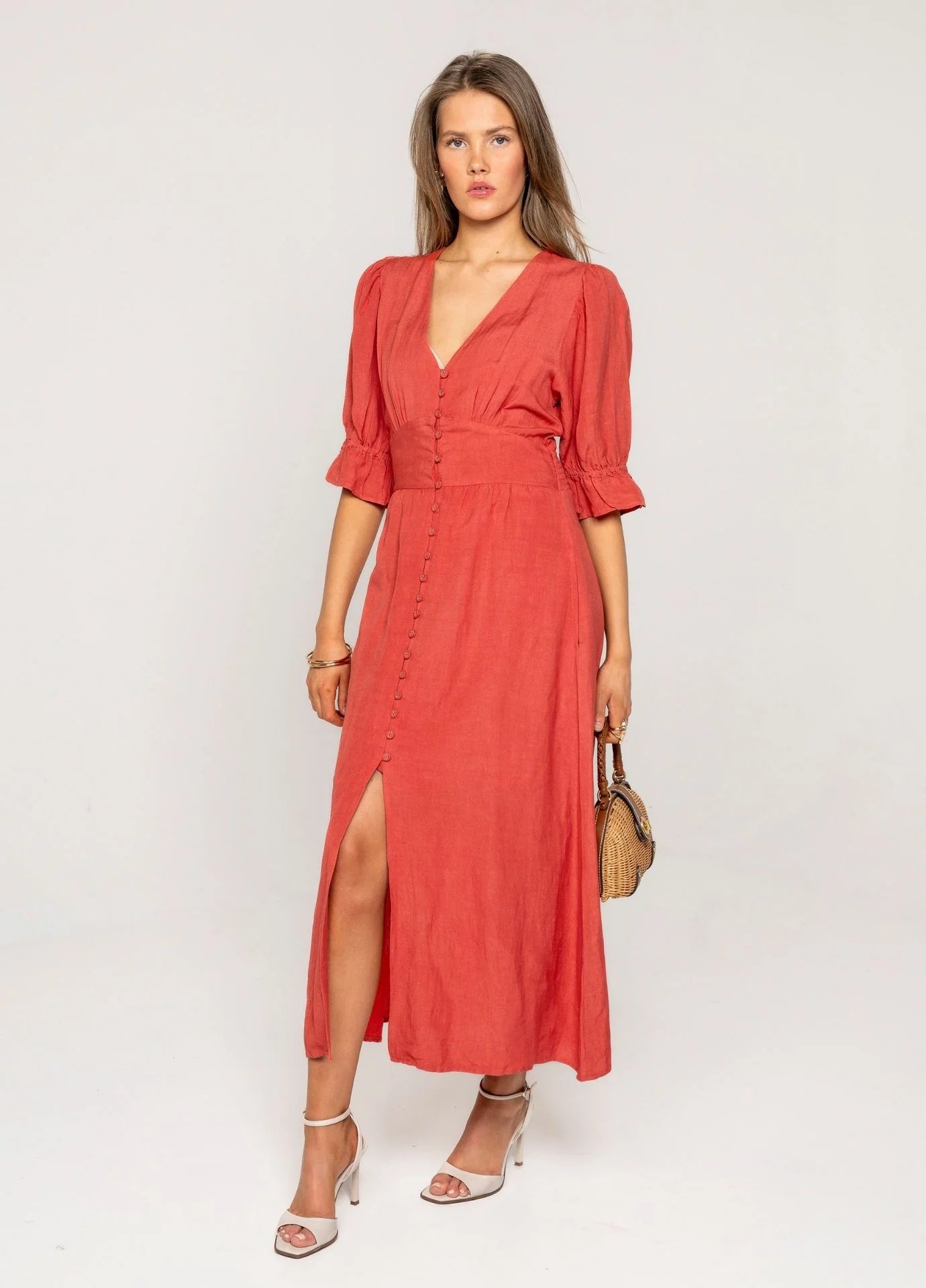 Andrea Dress Candid Apple Linen