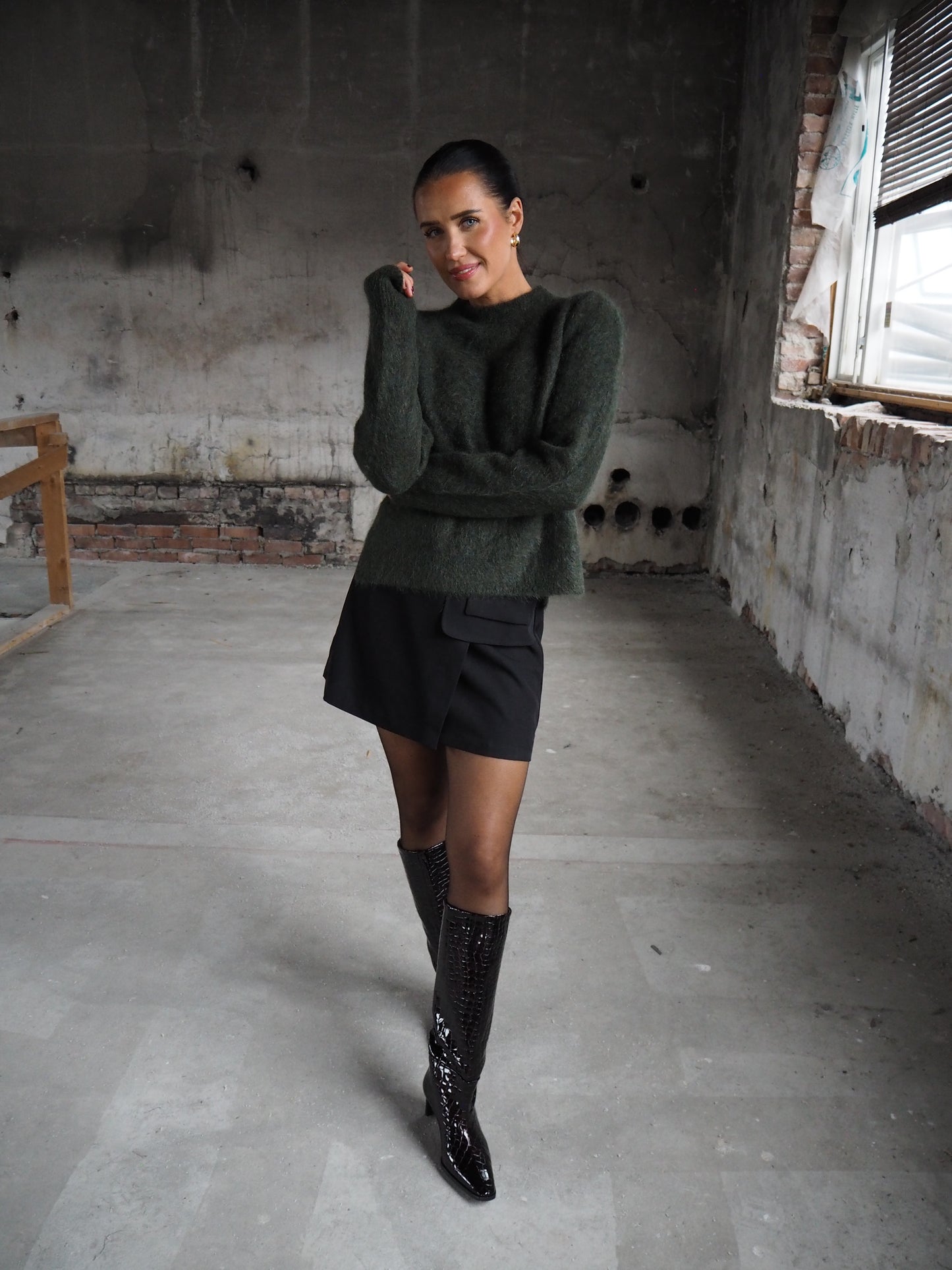 Bella mohair sweater Harvest Green