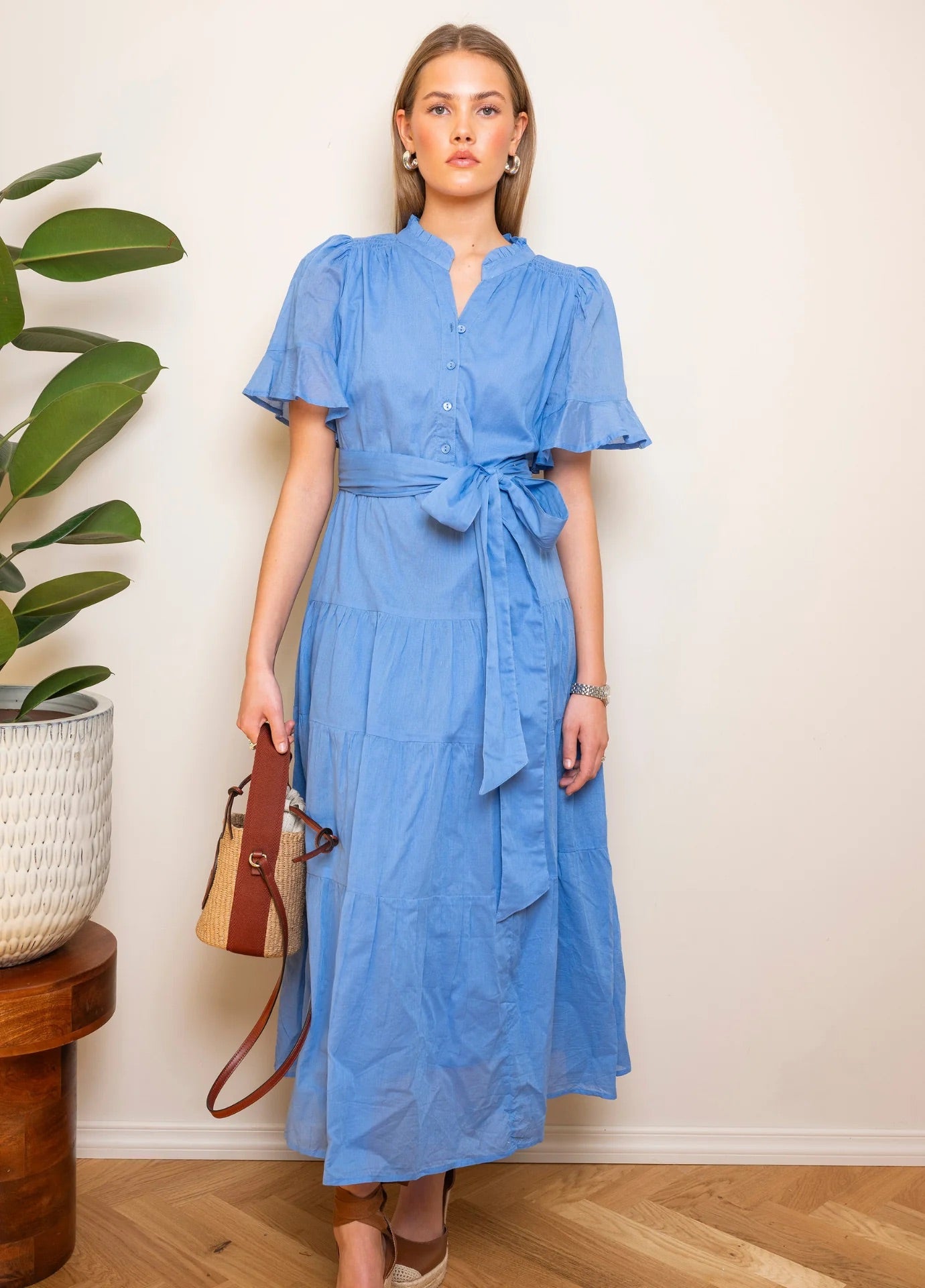 Gaia Dress Blue Voille