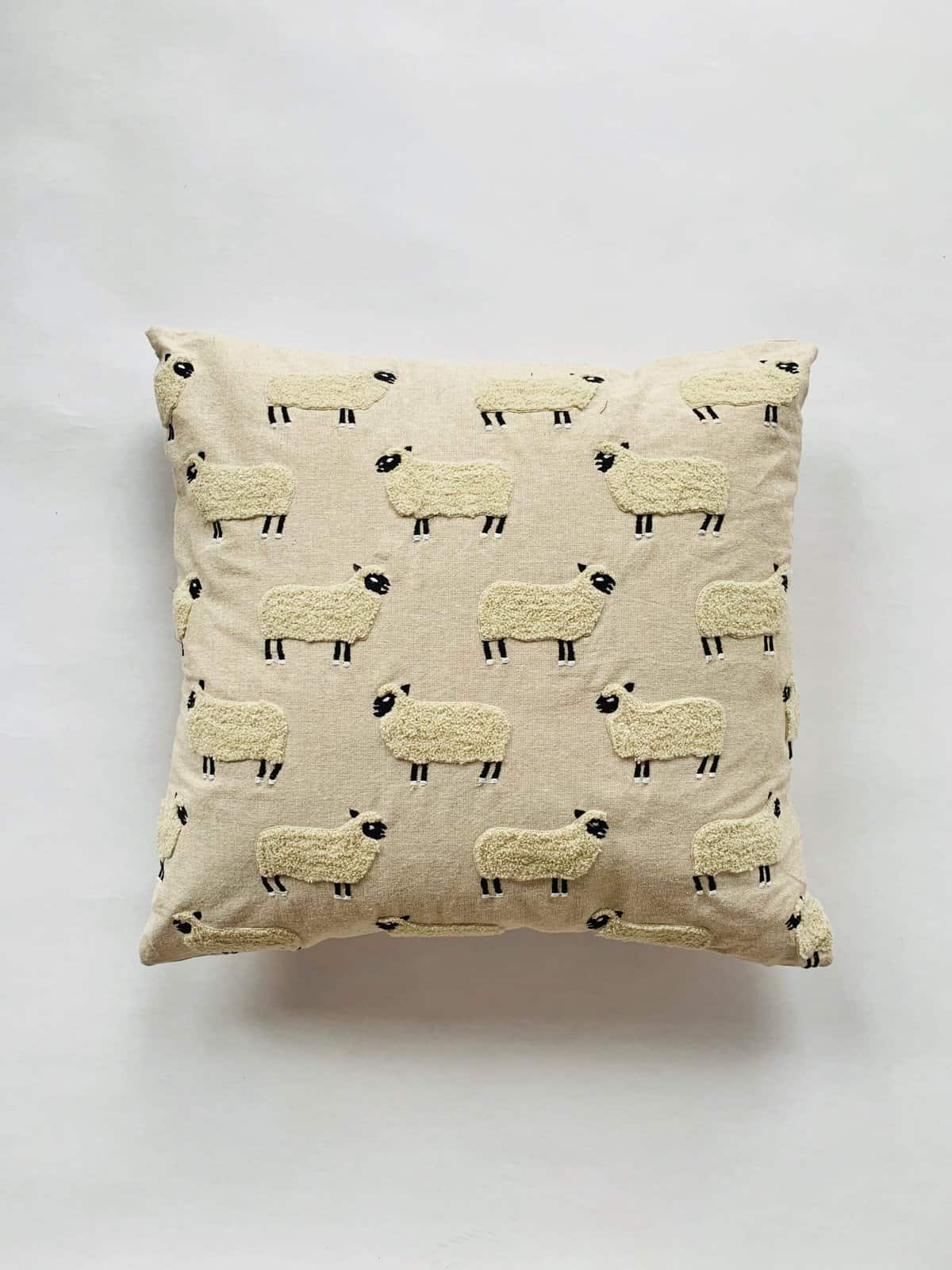 PUTETREKK BRODERT 50X50 CM SAUER LIN