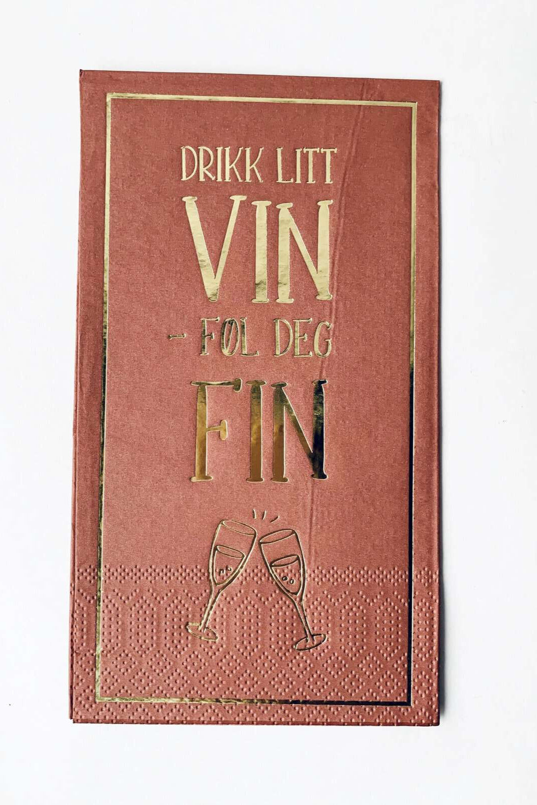 Serviett "vin føl deg fin"