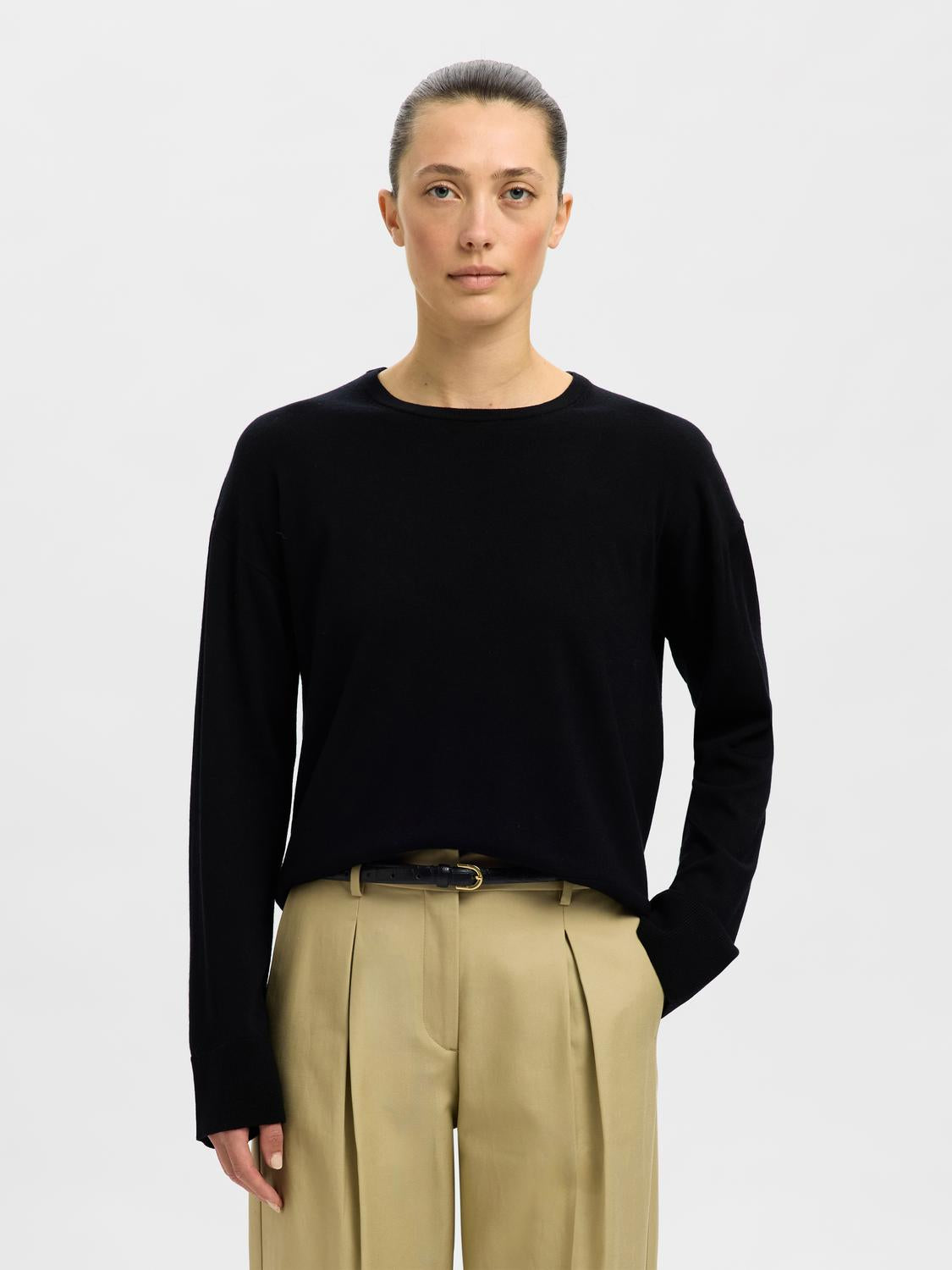 SLFTHEA LS KNIT MERINO O-NECK