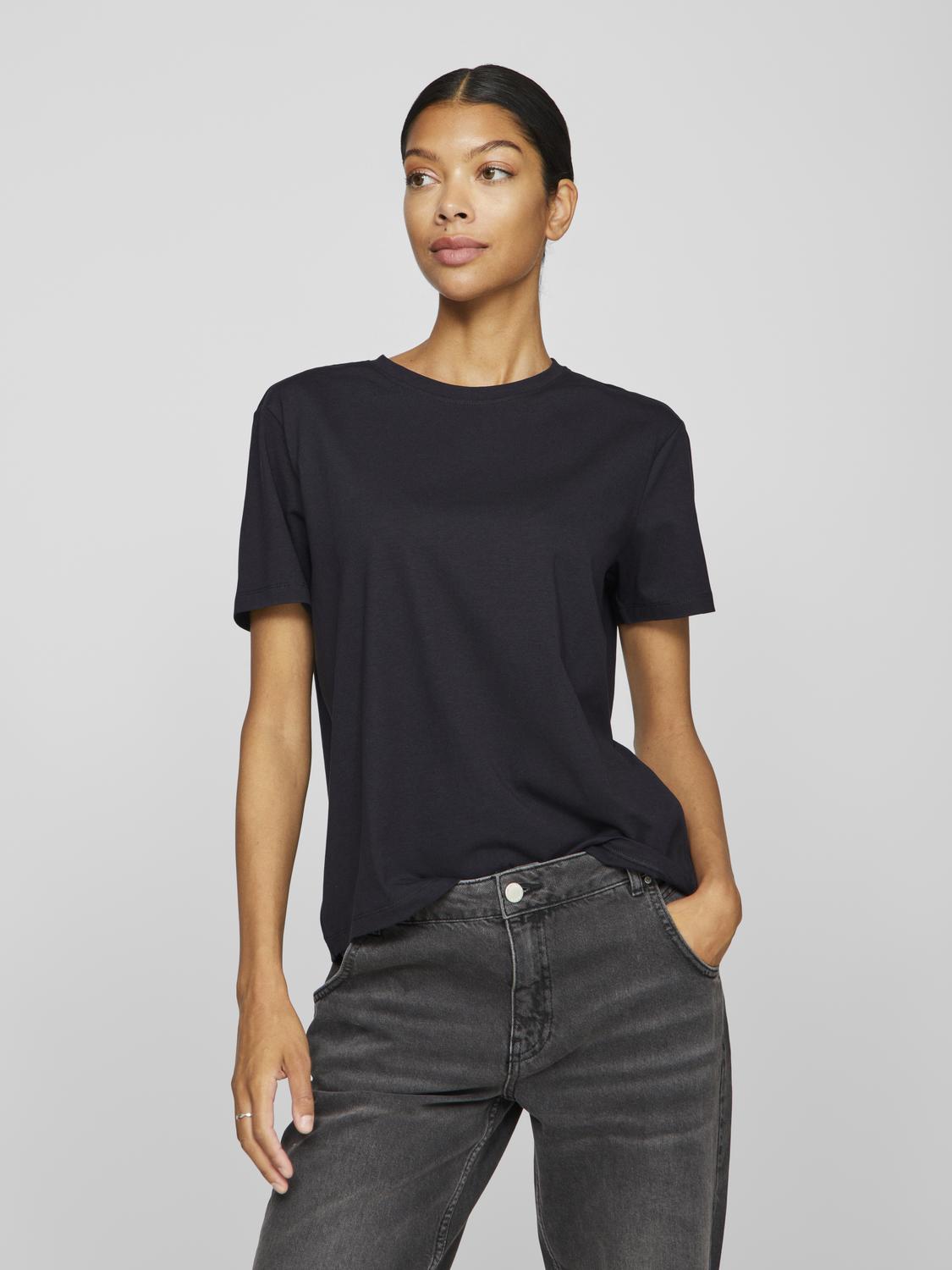 Nora T-skjorte med rund hals - Black Beauty
