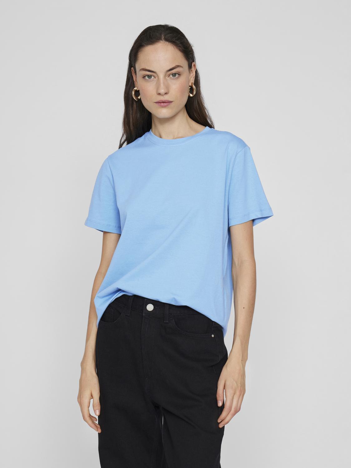 Nora T-skjorte med rund hals - Blissful Blue