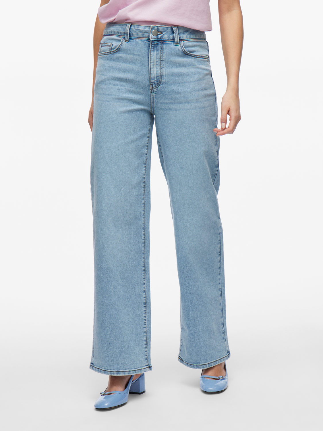 Emma HW wide jeans - Light Blue Denim