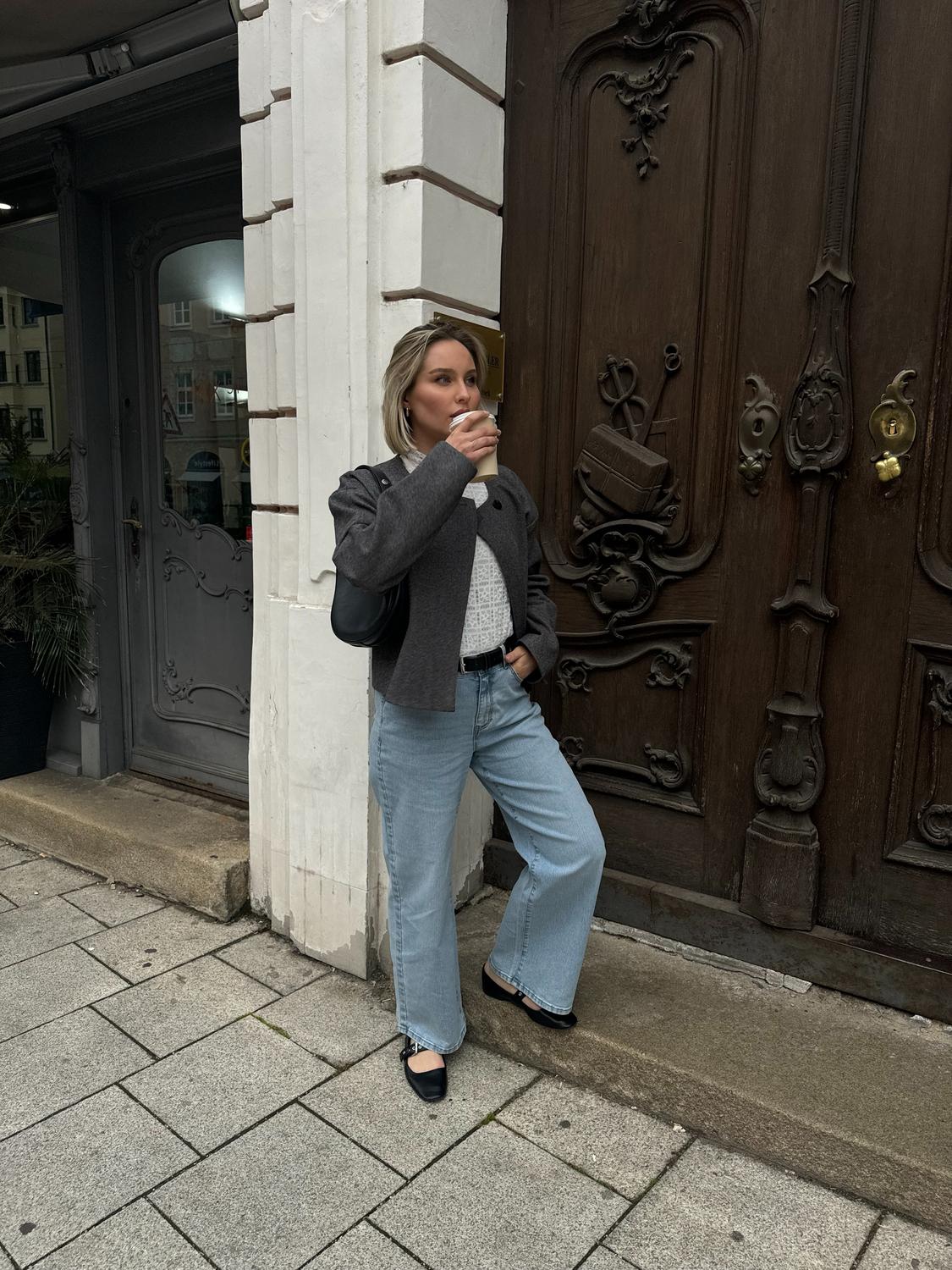 Emma HW wide jeans - Light Blue Denim