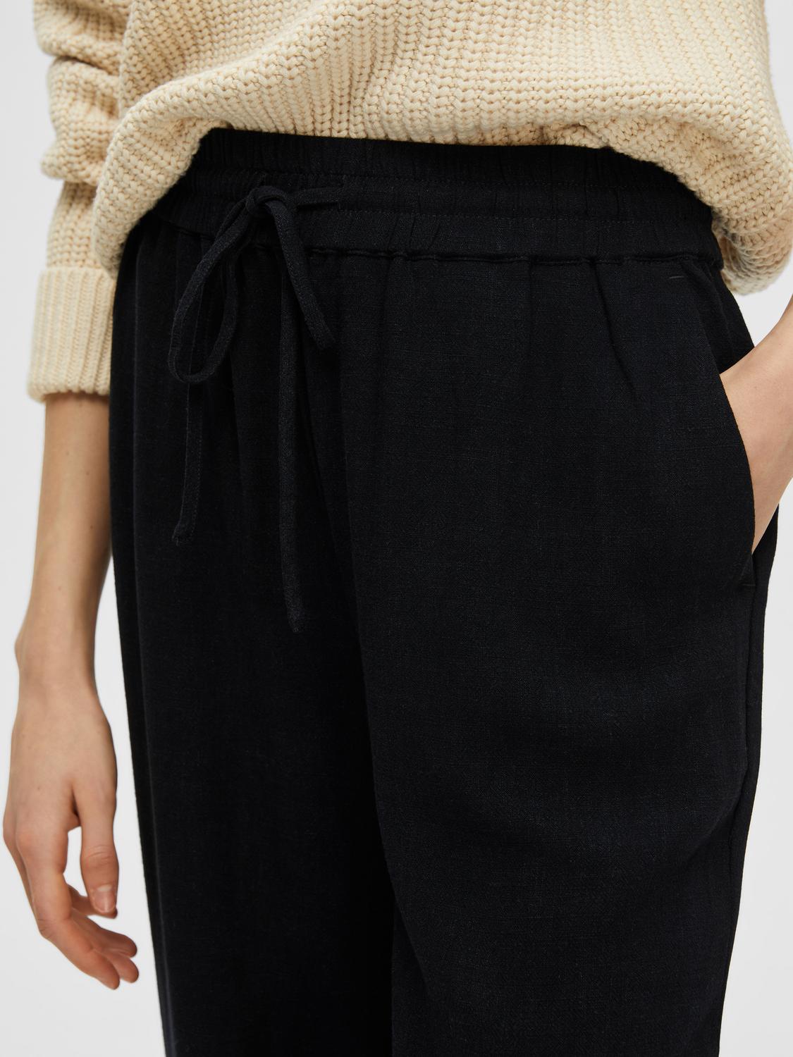Slfviva-gulia hw long linen pant
