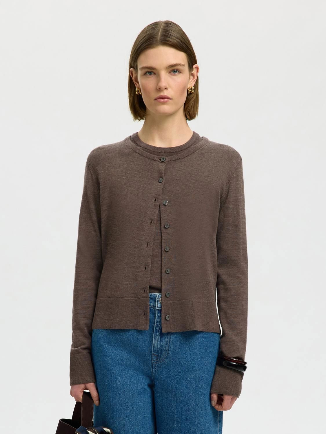 Slwthea Ls Knit Merino Cardigan Noos