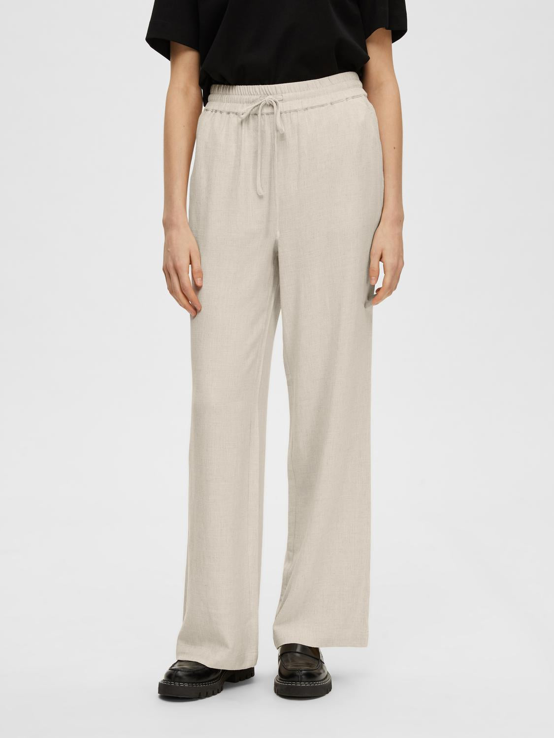 Slfviva-gulia hw long linen pant