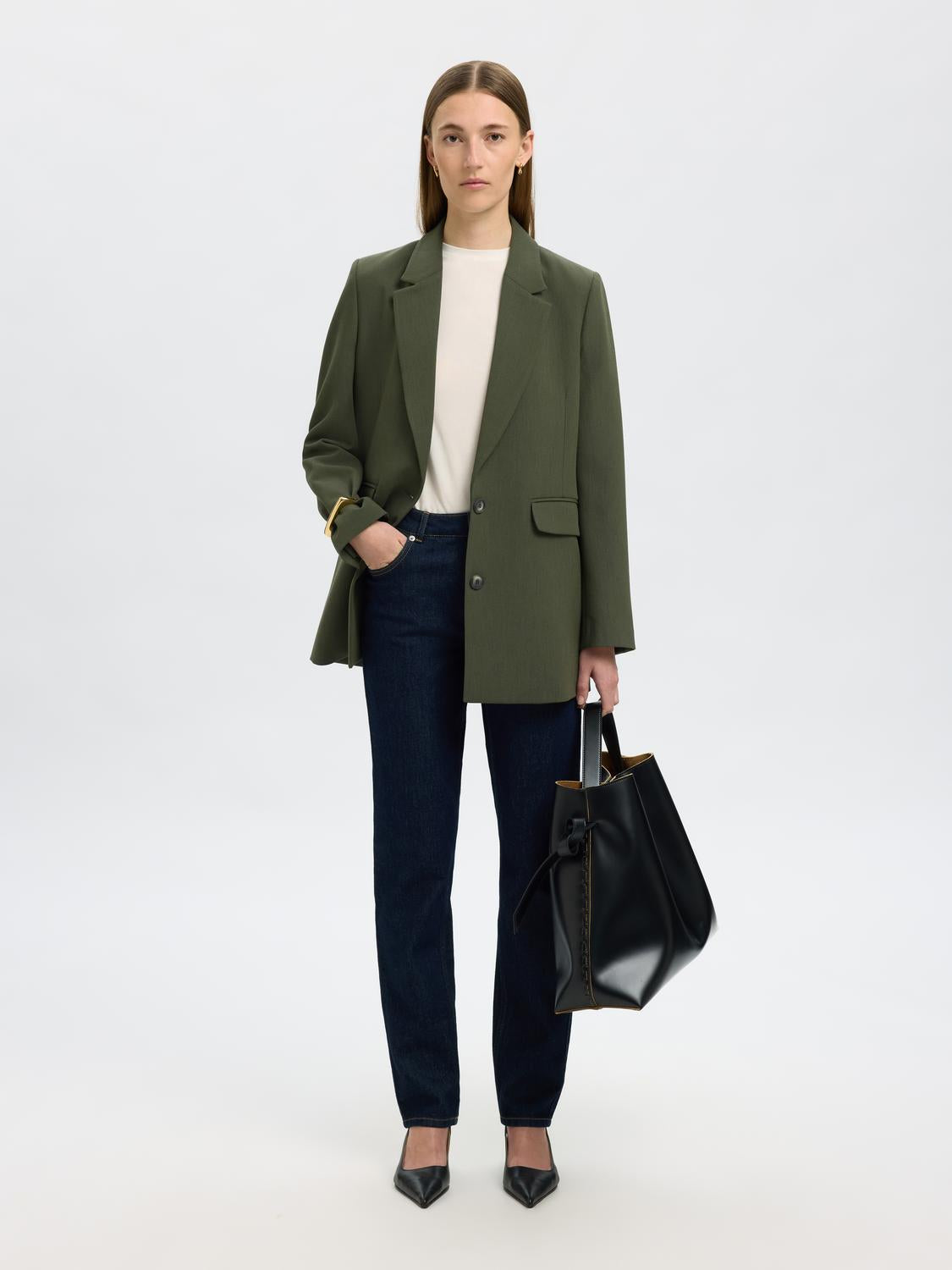 Slfrita Ls Relaxed Blazer Mel Noos