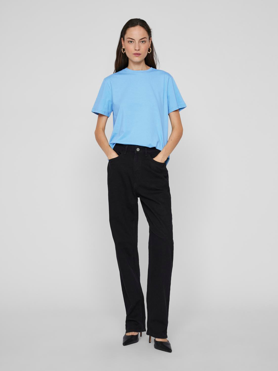 Nora T-skjorte med rund hals - Blissful Blue
